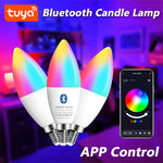 Carregue a imagem no visualizador da Galeria, Tuya E14 Candle Lamps APP Control Smart Bulb Bluetooth WIFI RGB 220V LED Light Dimmable Smart Life Room Home Group Crystal Lamps  Amaijoin
