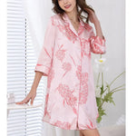 Load image into Gallery viewer, BirdTree, 19MM 100%Real Silk Pajamas Dress, Women Floral Print, Sexy Retro Loose Sleepwear, 2024 Summer New Nightgown P43997QM  Amaijoin
