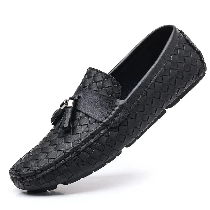 YRZL Leather Loafers Mens Driving Shoes Slip on Shoes Men High Quality Comfortable Big Size Man Classic Casual Mens Loafers  Amaijoin