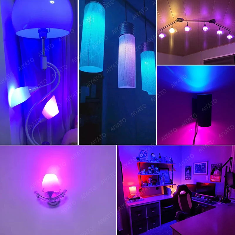 Tuya E14 Candle Lamps APP Control Smart Bulb Bluetooth WIFI RGB 220V LED Light Dimmable Smart Life Room Home Group Crystal Lamps  Amaijoin