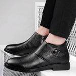 Load image into Gallery viewer, New Designer Genuine Leather Men Casual Boots Black Cow Leather Men&#39;s Shoes Luxury Trend Chelsea Boots Winter Sonw Shoes Man  Amaijoin
