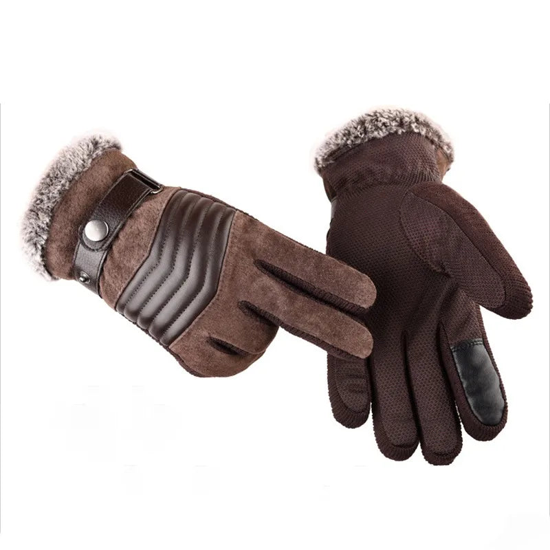 Touch Screen Winter Warm Men's Gloves Genuine Leather Casual Gloves Mittens for Men Outdoor Sport Full Finger Glove  Amaijoin