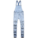 Carregue a imagem no visualizador da Galeria, Stylish Men Biker Jeans Overalls Jumpsuits Streetwear Man Stretch Holes Slim Strap Jeans For Male Trousers  Amaijoin
