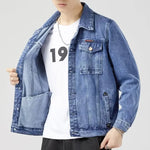 Carregue a imagem no visualizador da Galeria, 2024 Jacket Men&#39;s Casual Cotton Black Denim Jaqueta Jeans Masculina Slim Washed Retro Classic Blue Jeans Coat Male Men Clothing  Amaijoin
