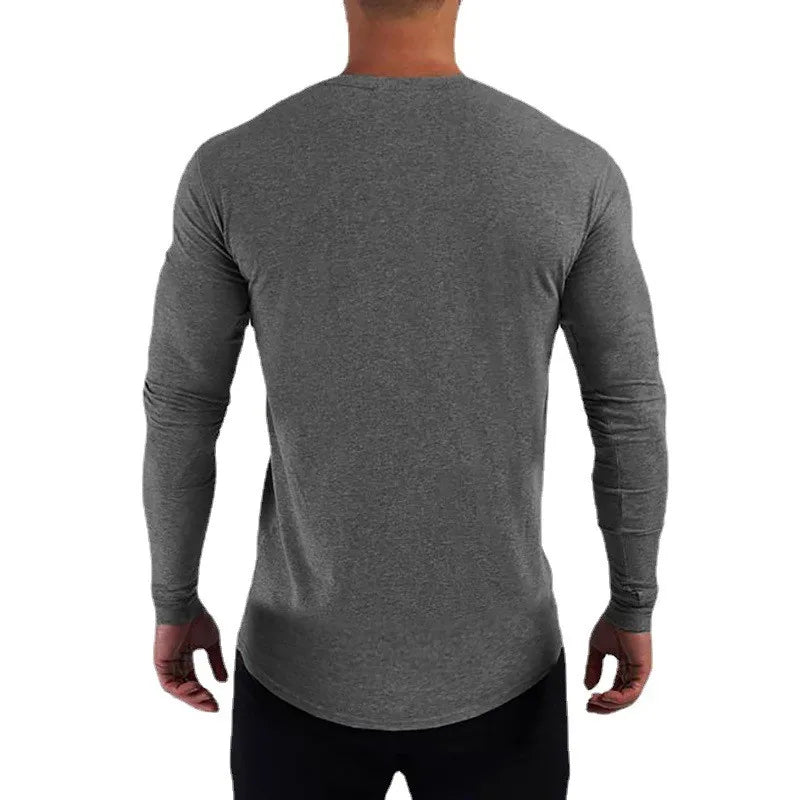 Men's Running Sport Long Sleeve Cotton T-Shirt Gym Fitness Training Bodybuilding Shirt Slim Fit Breathable Fashion Print Tops  Amaijoin