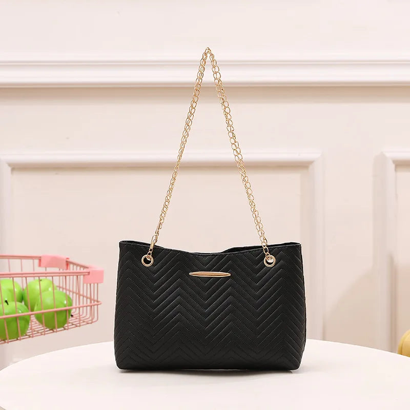 New Ladies Bag Fashion Versatile Wave Embroidered Chain Underarm Bag Shoulder Bag bags for women  crossbody bags for women  Amaijoin