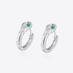 Carregue a imagem no visualizador da Galeria, New Arrival Zircon Snake Earrings For Men Jewelry Personality Hoops 925 Sterling Silver Earrings Male Ear Accessories  Amaijoin
