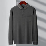 Carregue a imagem no visualizador da Galeria, New Men&#39;s Casual Long Sleeve Polo Shirt Fashion Solid Color Top  Amaijoin
