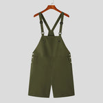 Carregue a imagem no visualizador da Galeria, 2023 Men Rompers Solid Color Sleeveless Summer Pockets Streetwear Suspender Jumpsuits Fashion Casual Men Overalls Shorts INCERUN  Amaijoin
