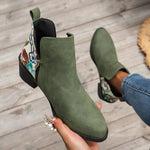 Carregue a imagem no visualizador da Galeria, 2024  Winter Shoes for Women Side Zip Mixed Colors Women&#39;s Ankle Boots Square Heel Women&#39;s Shoes Basic Low Heel Ladies Boots  Amaijoin
