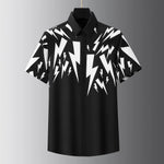 Carregue a imagem no visualizador da Galeria, Luxury Summer Short Sleeved Shirt for Men Fashion Lightning Printed Casual Shirts Social Streetwear Business Dress Shirt 2024  Amaijoin
