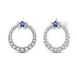 Carregue a imagem no visualizador da Galeria, New Fashion 925 Sterling Silver Double Circle Earrings For Women Shining Zircon Piercing Ear Studs Fine Engagement Jewelry  Amaijoin
