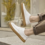 Load image into Gallery viewer, Genuine Leather Skate Shoes Men Lace-Up Mens Stylish Sneakers High Quality Men Casual Footwear New Arrival Men Casual Shoes  Amaijoin
