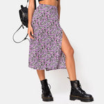 Load image into Gallery viewer, Jocoo Jolee Elegant Leopard Floral Printing Long Skirt Women Sexy High Waist Split Midi Skirts Office Lady Bodycon A Line Skirts  Amaijoin
