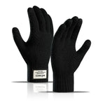 Carregue a imagem no visualizador da Galeria, Winter Men Knitted Gloves Touch Screen Cycling Mittens Thicken Warm Wool Cashmere Solid Business Gloves Autumn Winter  Amaijoin
