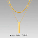 Carregue a imagem no visualizador da Galeria, Vnox 3D Vertical Bar Necklaces for Men, Layering Stainless Steel Geometric Pendant, Layered Wheat Rope Cuban Chain, Boy Collar  Amaijoin
