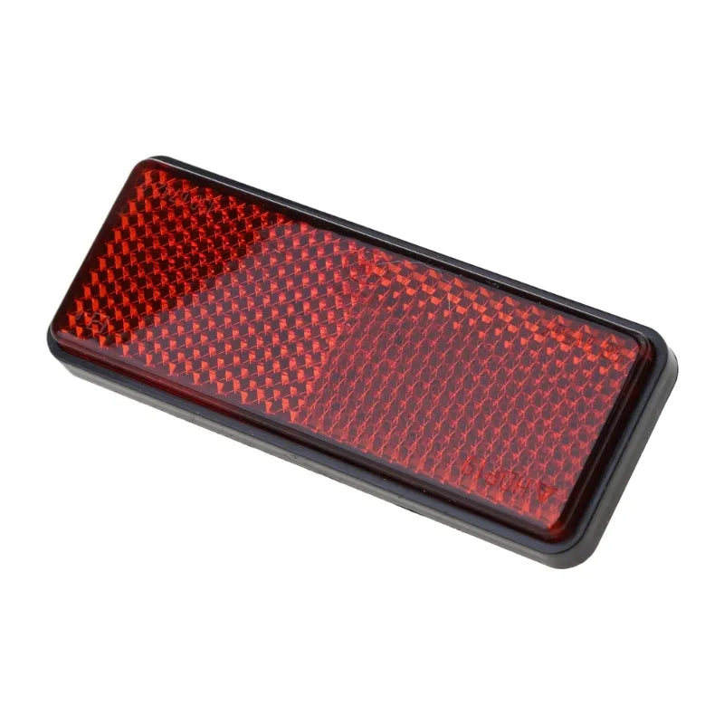 Motorcycle Bike Scooter Quad Red Rectangle Reflective Plate Warning Reflector  Amaijoin