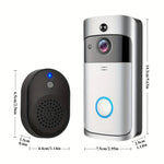 Carregue a imagem no visualizador da Galeria, Smart Home Doorbell Camera WIFI Intercom With Cloud Storage, WIFI Video Doorbell, Night Vision, 2-Way Audio, Battery Powered  Amaijoin
