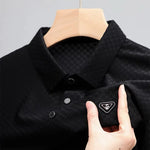 Carregue a imagem no visualizador da Galeria, Luxury fashion waffle short sleeve T-shirt men&#39;s 2023 summer high-end brand ice silk breathable casual business lapel polo shirt  Amaijoin
