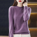 Carregue a imagem no visualizador da Galeria, Warm Sweater for Women Wool Soft O-neck Pullover Autumn Winter Casual Knit Top Solid Color Regular Female Knitwear Woolen Woman  Amaijoin
