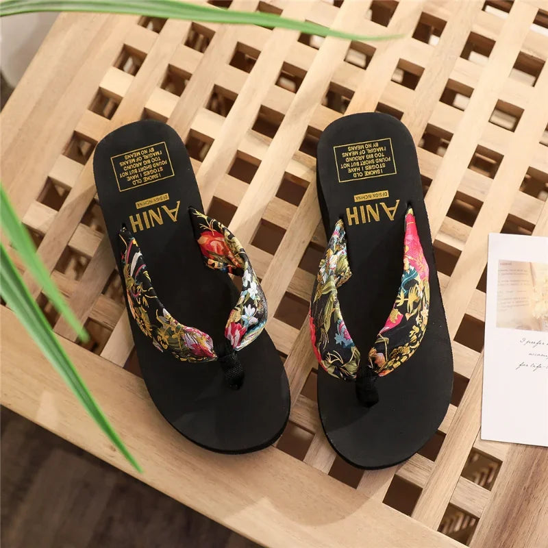 2024 Fashion Women Flip Flops Summer Beach Platform Slippers Casual Outside Wedges Sandals Summer Women Shoes  Amaijoin