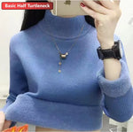 Carregue a imagem no visualizador da Galeria, Turtleneck Winter Sweater Women Elegant Thicken Velvet Lined Warm Sueter Knitted Pullover Slim Tops Jersey Knitwear Jumper New  Amaijoin
