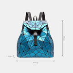 Load image into Gallery viewer, Women Geometric Backpack Bags Matte Female Drawstring Backpacks For Teenage Girls Bagpack Bag Ladies Holographic Daily Backpack  Amaijoin
