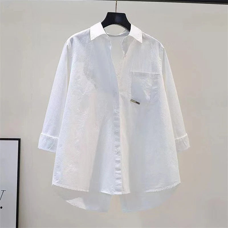 2024 New Fresh and Fashionable Loose Top for Women, Versatile and Slim Stripe Spliced Shirt for Women  Amaijoin