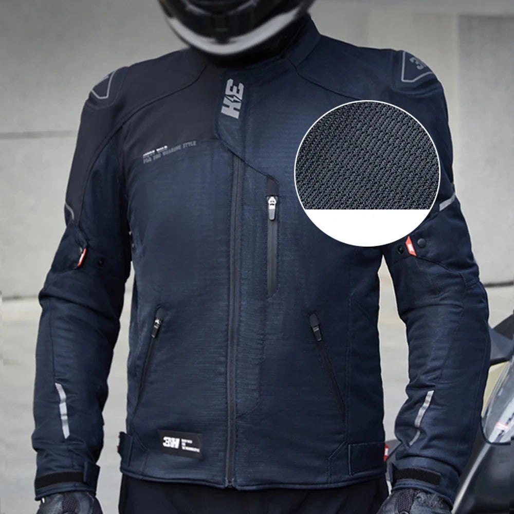 Men's Biker Jacket Motorcycle Jacket Breathable Wear-resistant Motorbike Jacket Anti-fall Motocross Jackets Reflective CLothes  Amaijoin