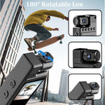 Carregue a imagem no visualizador da Galeria, Full 1080P high-definition mini camera with 180 degree rotation infrared night vision portable camera BodyCam small bicycle came  Amaijoin
