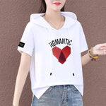 Carregue a imagem no visualizador da Galeria, Short Sleeve Summer Thin White T-shirt Women Casual Fashion Top Loose Style Polyester Fabric Cartoon Design  Amaijoin
