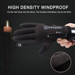 Carregue a imagem no visualizador da Galeria, 1 Pairs Winter Gloves Mens Touchscreen Non-Slip Unisex Waterproof Windproof Warm Cycling Cold Gloves Fashion Zipper Sports Glove  Amaijoin
