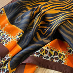 Carregue a imagem no visualizador da Galeria, New Satin Shawl Design Wild leopard Print Silk Square Women neck scarves Wrap Headkerchief Beach Hair Band women&#39;s bandana  Amaijoin
