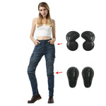 Carregue a imagem no visualizador da Galeria, Women Motorcycle Pants Four Seasons Locomotive Jeans Wearable Motocross Pants Moto Motorbiker Biker Riding Pants Pantalon Moto  Amaijoin
