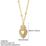 Carregue a imagem no visualizador da Galeria, Boho Heart Evil Blue Eye Necklace for Women Collares Cute Sun Butterfly Gold Color Pendant Long Stainless Steel Chains Choker  Amaijoin
