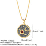 Carregue a imagem no visualizador da Galeria, Boho Heart Evil Blue Eye Necklace for Women Collares Cute Sun Butterfly Gold Color Pendant Long Stainless Steel Chains Choker  Amaijoin
