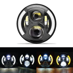 Carregue a imagem no visualizador da Galeria, 7&quot; Round LED Headlight Cafe Racer for Yamaha Harley Road King Jeep Wrangler Jk Halo Angel Eyes 7 Inch Motorcycle LED Headlight  Amaijoin
