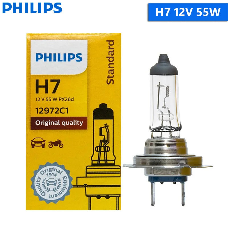 1X Philips H4 H7 H11 Vision Original Car Head Light H1 H3 H8 H9 9005 9006 HB3 HB4 3200K Auto Standard Lamp Halogen Bulb, 1x  Amaijoin