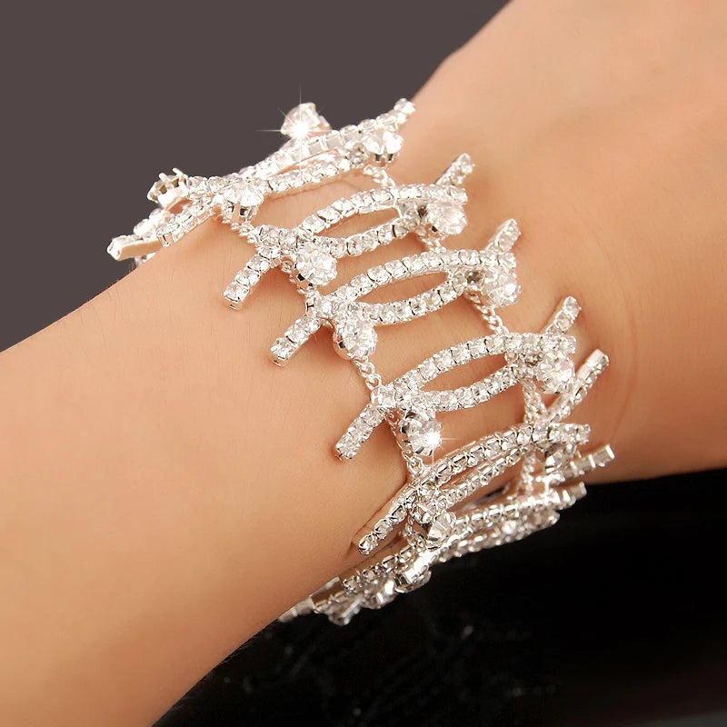 New Fashion Charm Bracelets 925 Silver AAAAA Zircon Crystal Women Bracelet Wedding Engagement Luxury Jewelry  Amaijoin