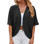 Carregue a imagem no visualizador da Galeria, 2024 Elegant Women&#39;s Mid Sleeve Casual Loose Hollow Out Cardigan Fashion Ladies Outwear Womens Sunscreen Shirts Boho Tops  Amaijoin
