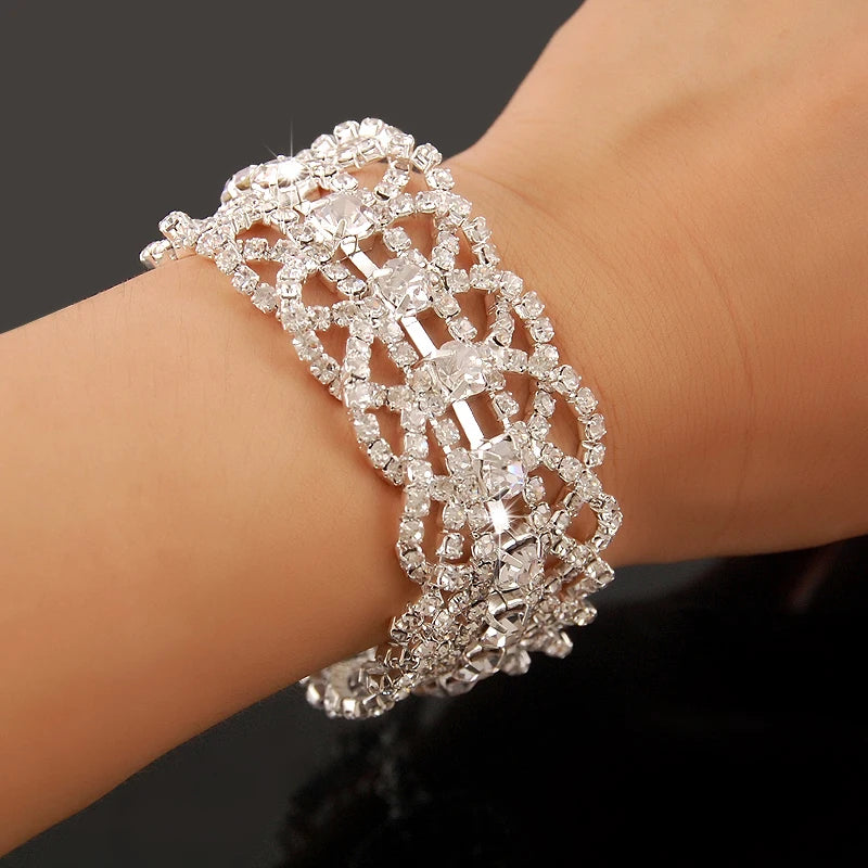 New Fashion Charm Bracelets 925 Silver AAAAA Zircon Crystal Women Bracelet Wedding Engagement Luxury Jewelry  Amaijoin