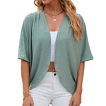 Carregue a imagem no visualizador da Galeria, 2024 Elegant Women&#39;s Mid Sleeve Casual Loose Hollow Out Cardigan Fashion Ladies Outwear Womens Sunscreen Shirts Boho Tops  Amaijoin
