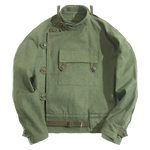 Carregue a imagem no visualizador da Galeria, Maden Army Green Retro bomber Jackets Misplaced Oblique Buckle Swedish Motorcycle Men&#39;s AMEKAJI Cotton Autumn Winter Coat  Amaijoin
