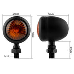 Load image into Gallery viewer, 2/4PCS Universal Metal Retro Motorcycle Turn Signal 12V Indicator Light  Black Chrome Bullet Running Lights Lamp Amber Blinkers  Amaijoin
