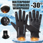 Carregue a imagem no visualizador da Galeria, 1 Pairs Winter Gloves Mens Touchscreen Non-Slip Unisex Waterproof Windproof Warm Cycling Cold Gloves Fashion Zipper Sports Glove  Amaijoin
