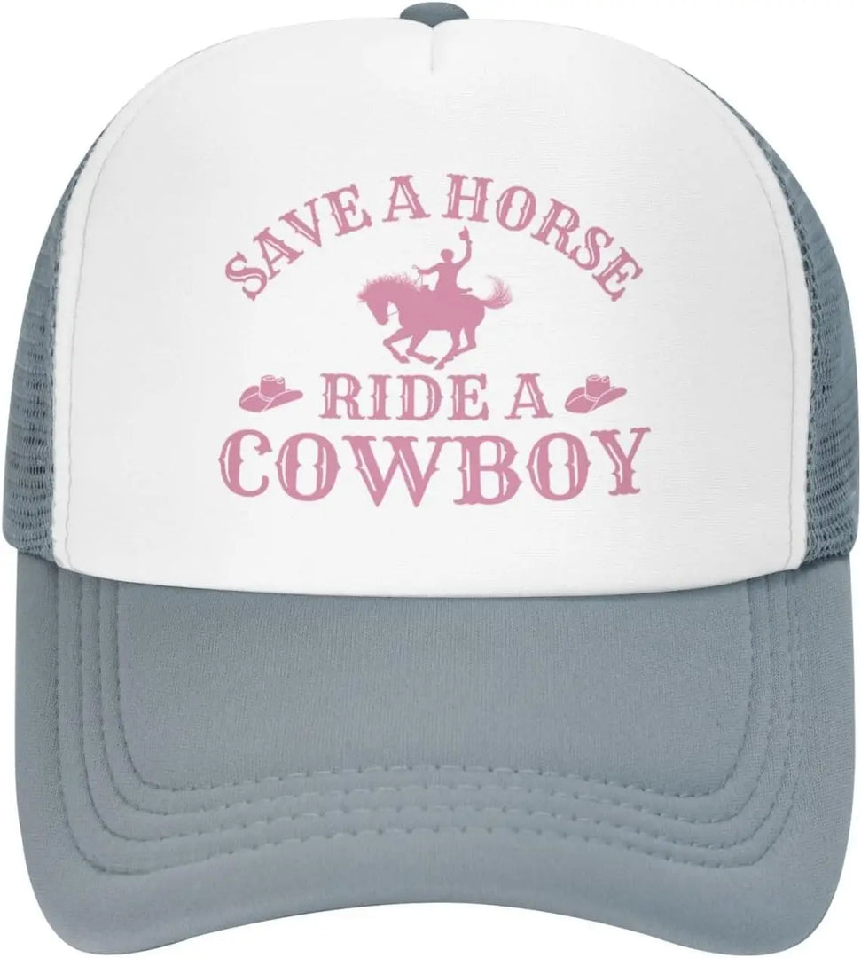 Save a Horse Ride a Cowboy Hat Unisex Adjustable Summer Outdoor Adult Baseball Cap Trucker Hat for Women Men Sun Protection  Amaijoin