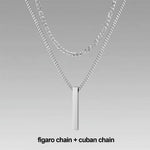 Carregue a imagem no visualizador da Galeria, Vnox 3D Vertical Bar Necklaces for Men, Layering Stainless Steel Geometric Pendant, Layered Wheat Rope Cuban Chain, Boy Collar  Amaijoin
