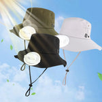 Carregue a imagem no visualizador da Galeria, Fan Cooling Hat Breathable Fisherman Hat with Fan for Women Adults Climbing  Amaijoin
