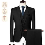 Carregue a imagem no visualizador da Galeria, Men&#39;s Business Casual Suit for Weddings, Genuine Blazer, Vest and Pants, Big &amp; Tall,Slim Fit Waistcoat, Dress Trousers, US Size  Amaijoin
