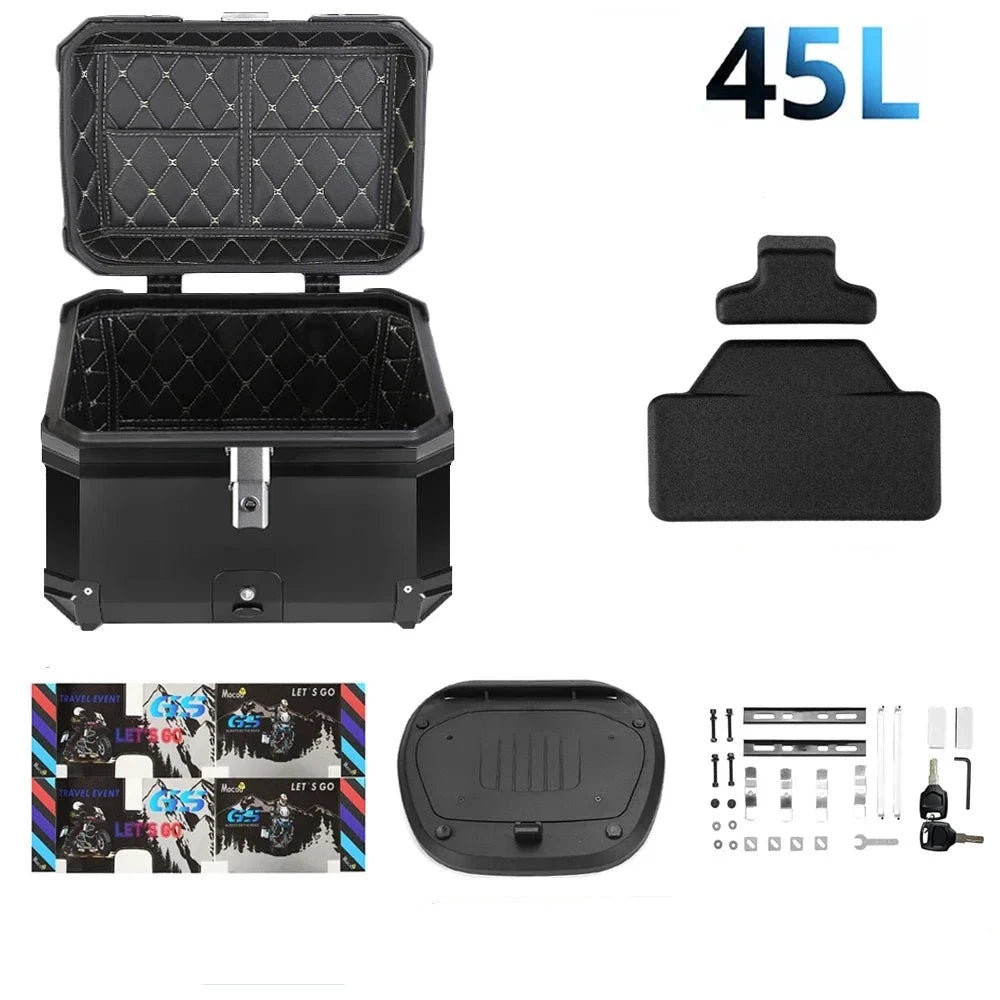 45L Motorcycle Helmet Box Universal Top Tail Rear Luggage Storage Tool Cases Lock For BMW R1200GS R1250GS R1200GS 1200 GS LC ADV  Amaijoin